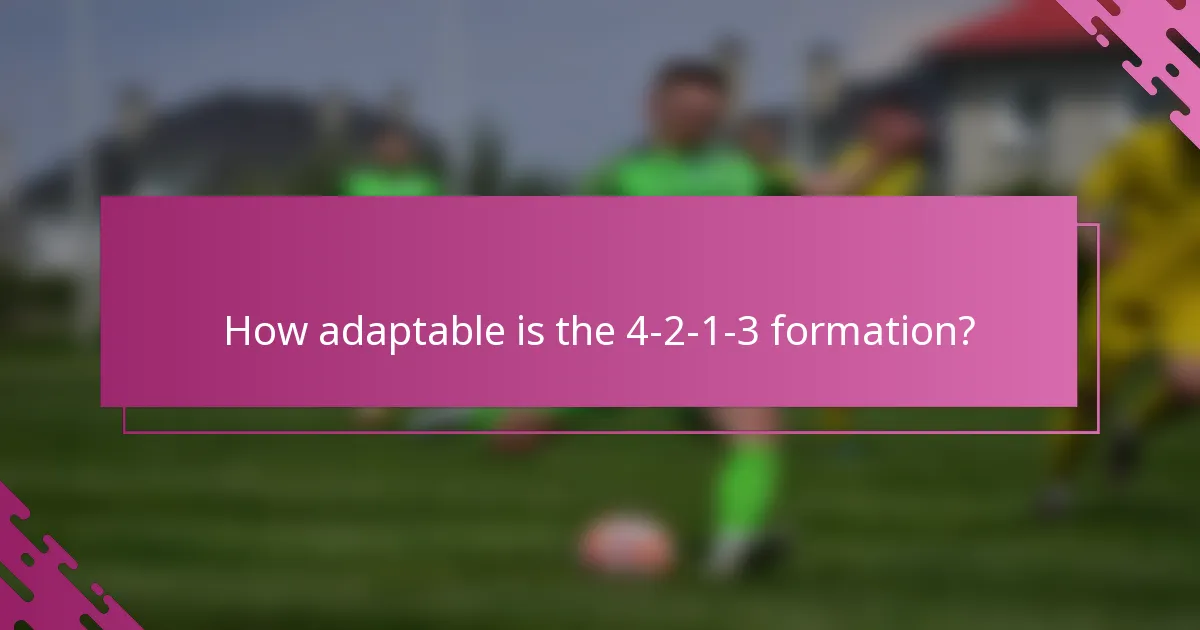 How adaptable is the 4-2-1-3 formation?