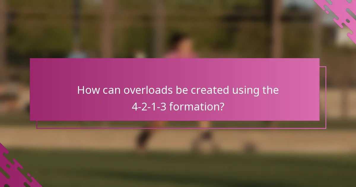 How can overloads be created using the 4-2-1-3 formation?