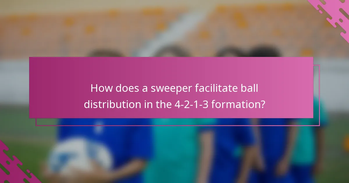 How does a sweeper facilitate ball distribution in the 4-2-1-3 formation?