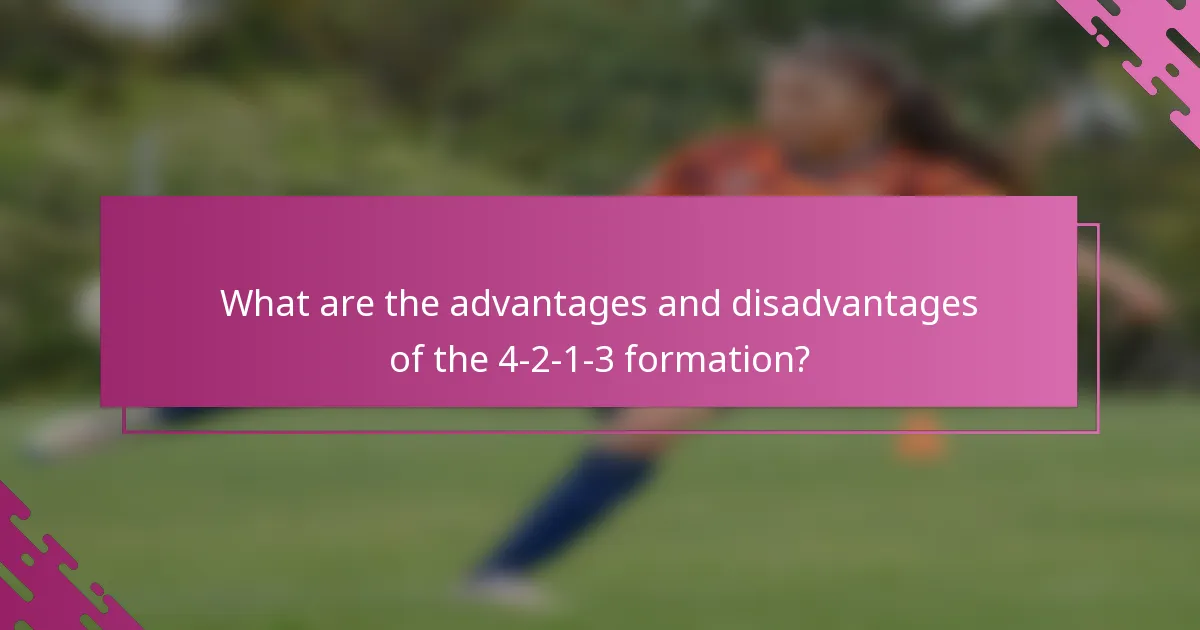 What are the advantages and disadvantages of the 4-2-1-3 formation?