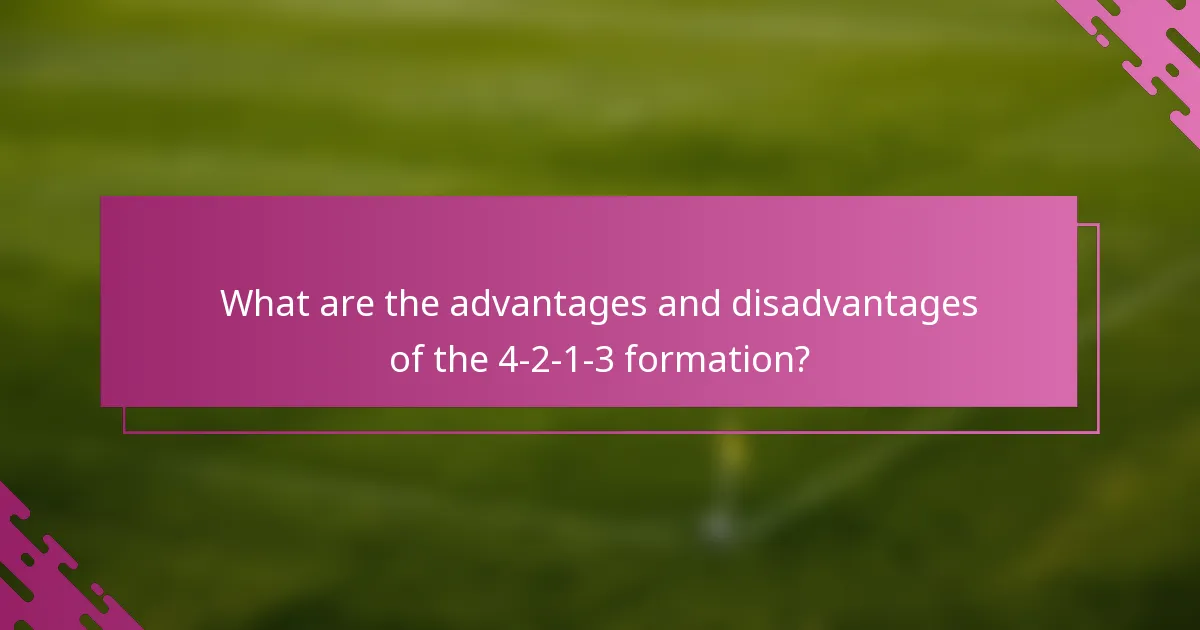What are the advantages and disadvantages of the 4-2-1-3 formation?