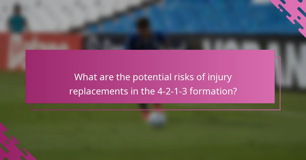 What are the potential risks of injury replacements in the 4-2-1-3 formation?