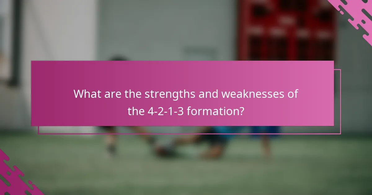 What are the strengths and weaknesses of the 4-2-1-3 formation?