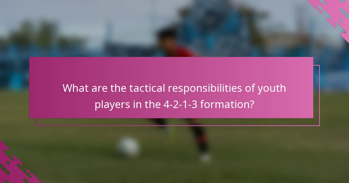 What are the tactical responsibilities of youth players in the 4-2-1-3 formation?
