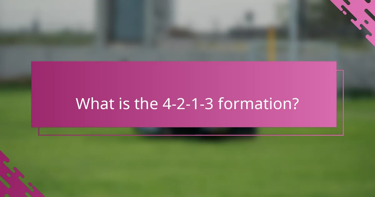What is the 4-2-1-3 formation?