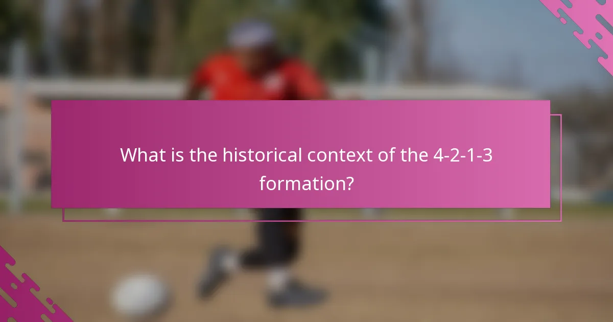 What is the historical context of the 4-2-1-3 formation?